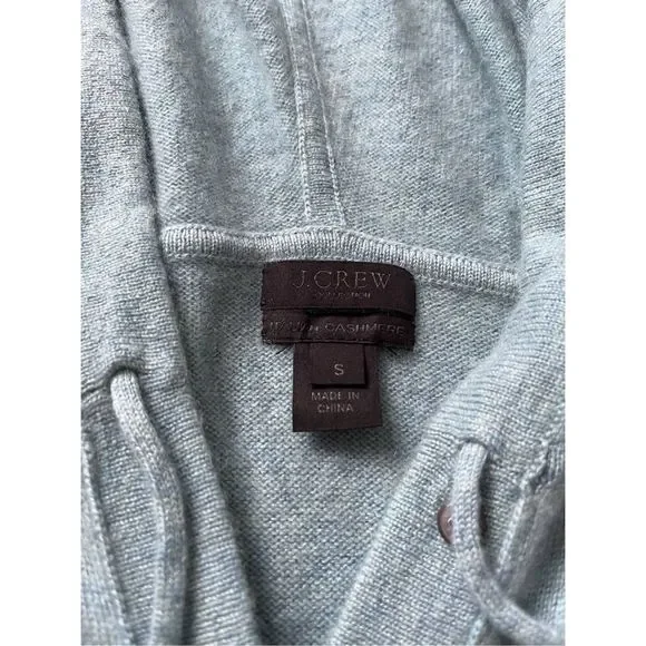 J.Crew Collection Cashmere Getaway Hoodie in Blue Henley Sweater S - Picture 5 of 9